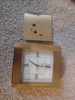 Tiffany & Co. Gold Tone Square Quartz Wall Clock